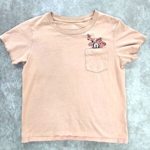 UT Uniqlo X Disney Embroiderred Minnie Mouse Pale Pink Tee